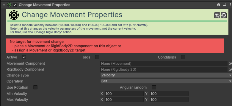 Change Movement Action