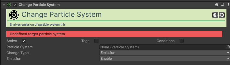 Change Particle System Action
