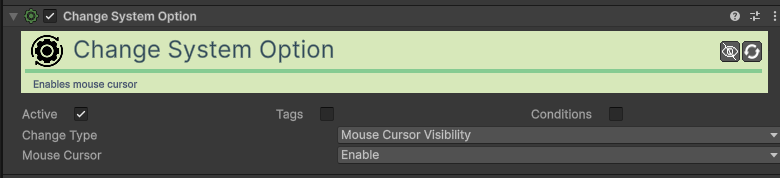 Change System Option Action