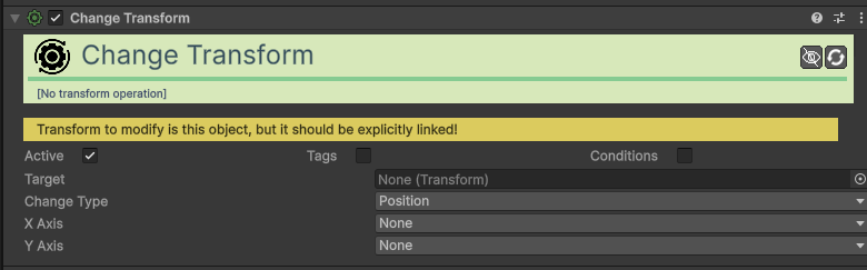 Change Transform Action